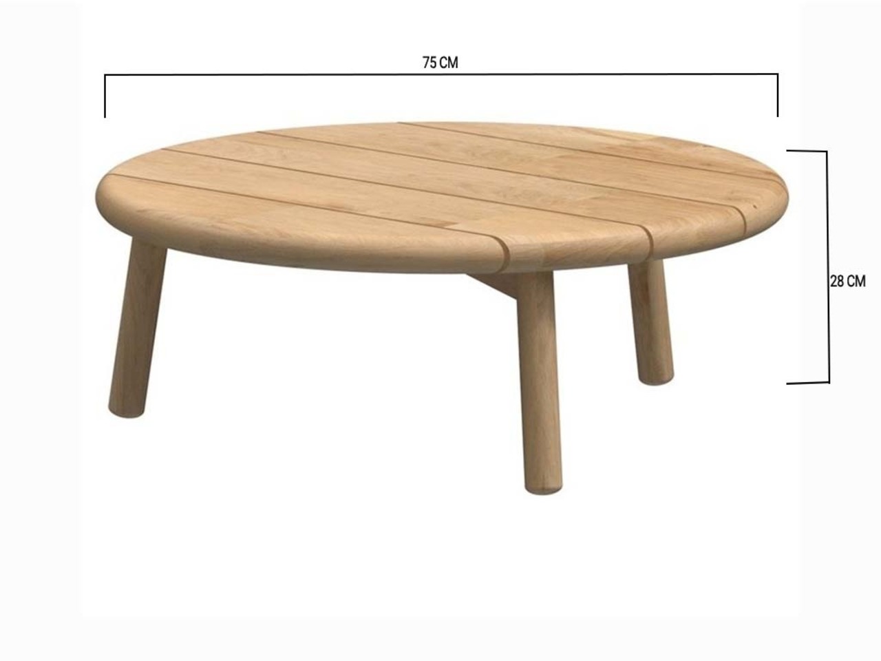 4 Seasons Outdoor 4 Seasons Outdoor Ceylon salontafel 75xH28 cm teak 4 Seasons Outdoor 4 Seasons Outdoor Ceylon salontafel 75xH28 cm teak