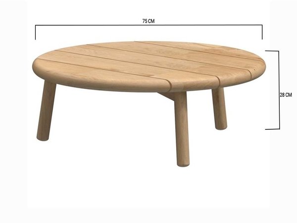 4 Seasons Outdoor 4 Seasons Outdoor Ceylon salontafel 75xH28 cm teak 4 Seasons Outdoor 4 Seasons Outdoor Ceylon salontafel 75xH28 cm teak