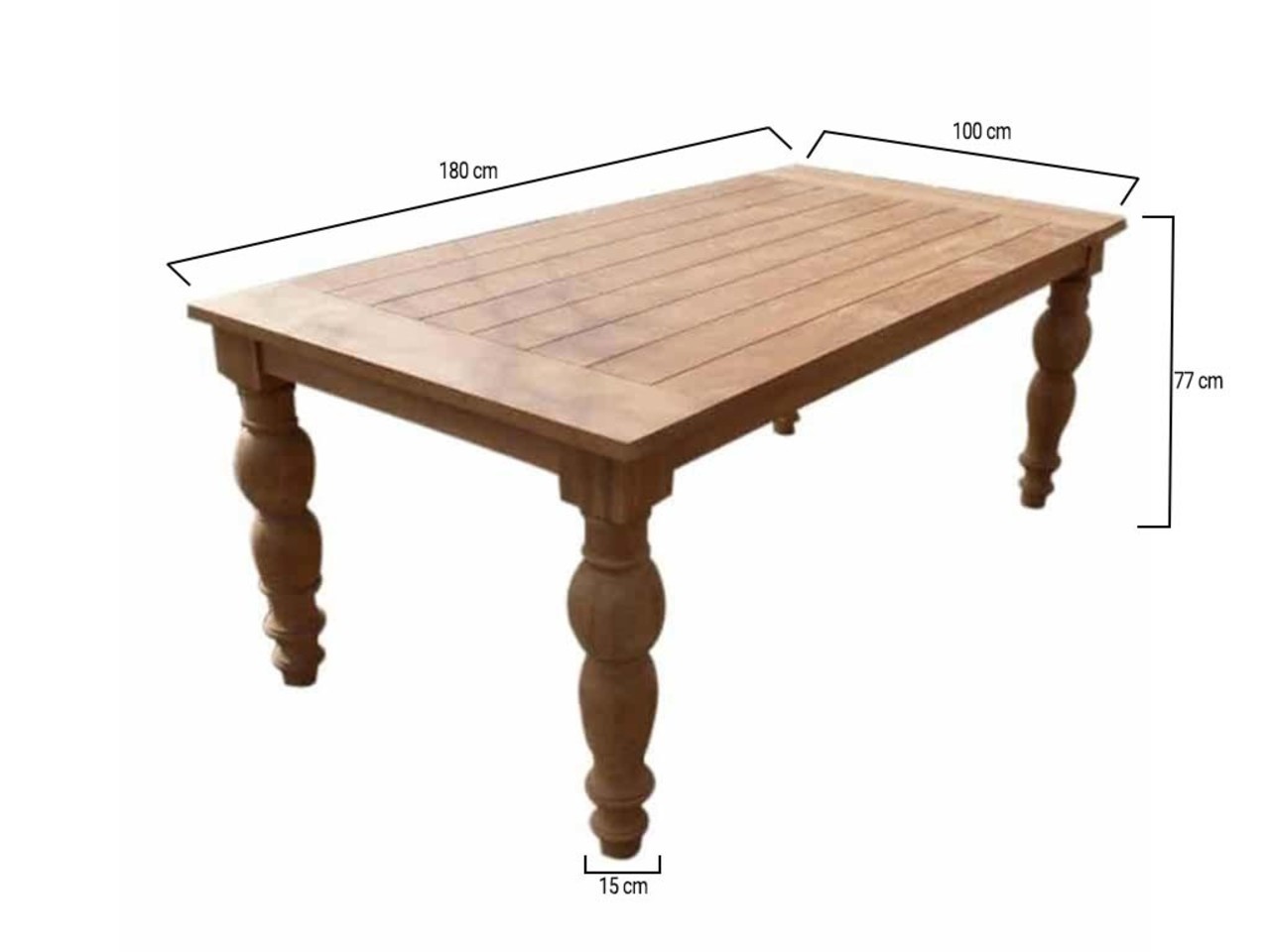 AVH-Collectie Amalia dining tuintafel 180x100xH77 cm teak AVH-Collectie Amalia dining tuintafel 180x100xH77 cm teak