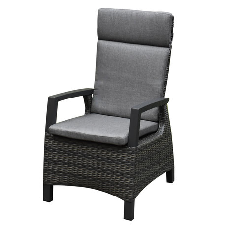 AVH-Collectie Tunis Derby dining tuinset verstelbaar 240x100xH78 cm antraciet 7 delig