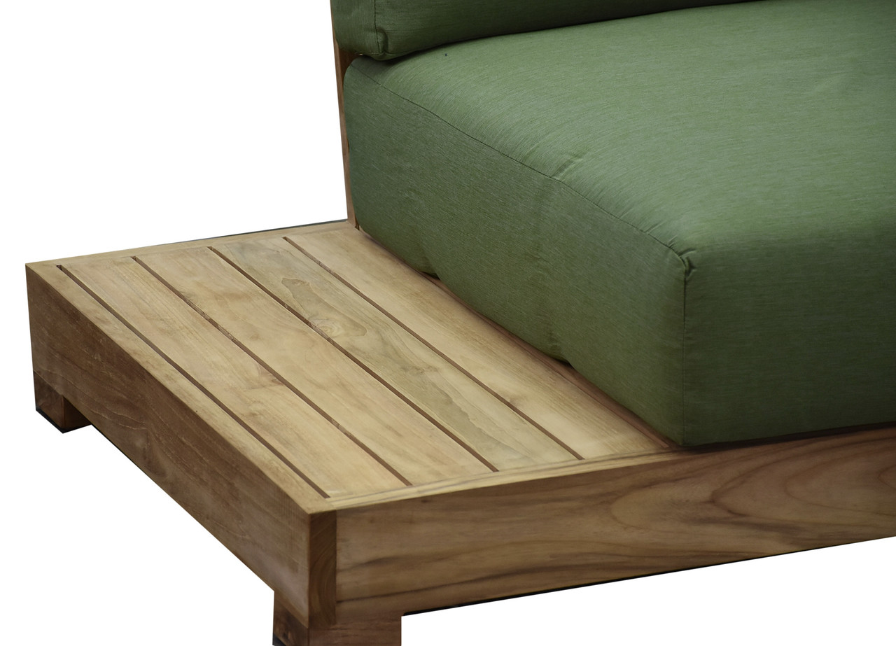 AVH-Collectie Casablanca hoek loungeset 4 delig teakhout met groene kussens AVH-Collectie Casablanca hoek loungeset 4 delig teakhout met groene kussens