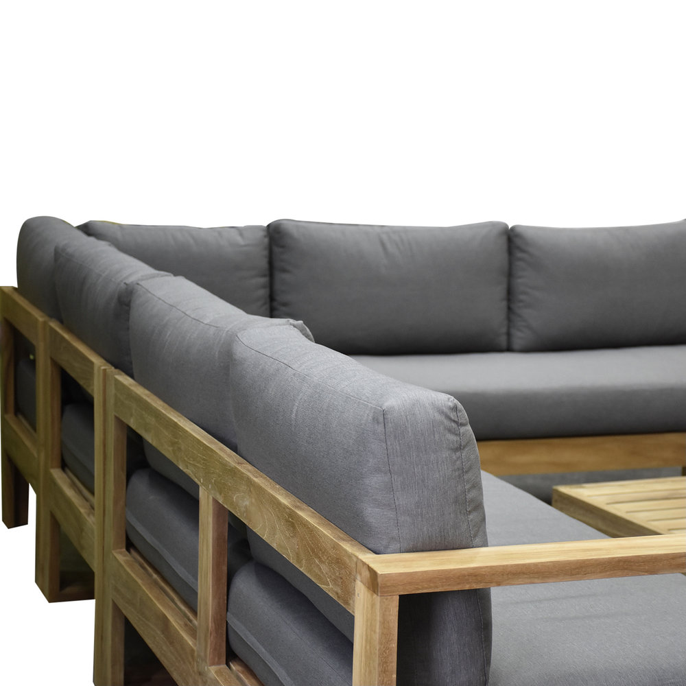 AVH-Collectie Dubai hoek loungeset 6 delig teak AVH-Collectie Dubai hoek loungeset 6 delig teak