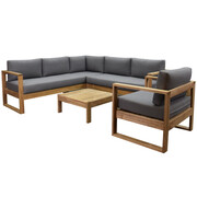AVH-Collectie Dubai hoek loungeset 5 delig teak