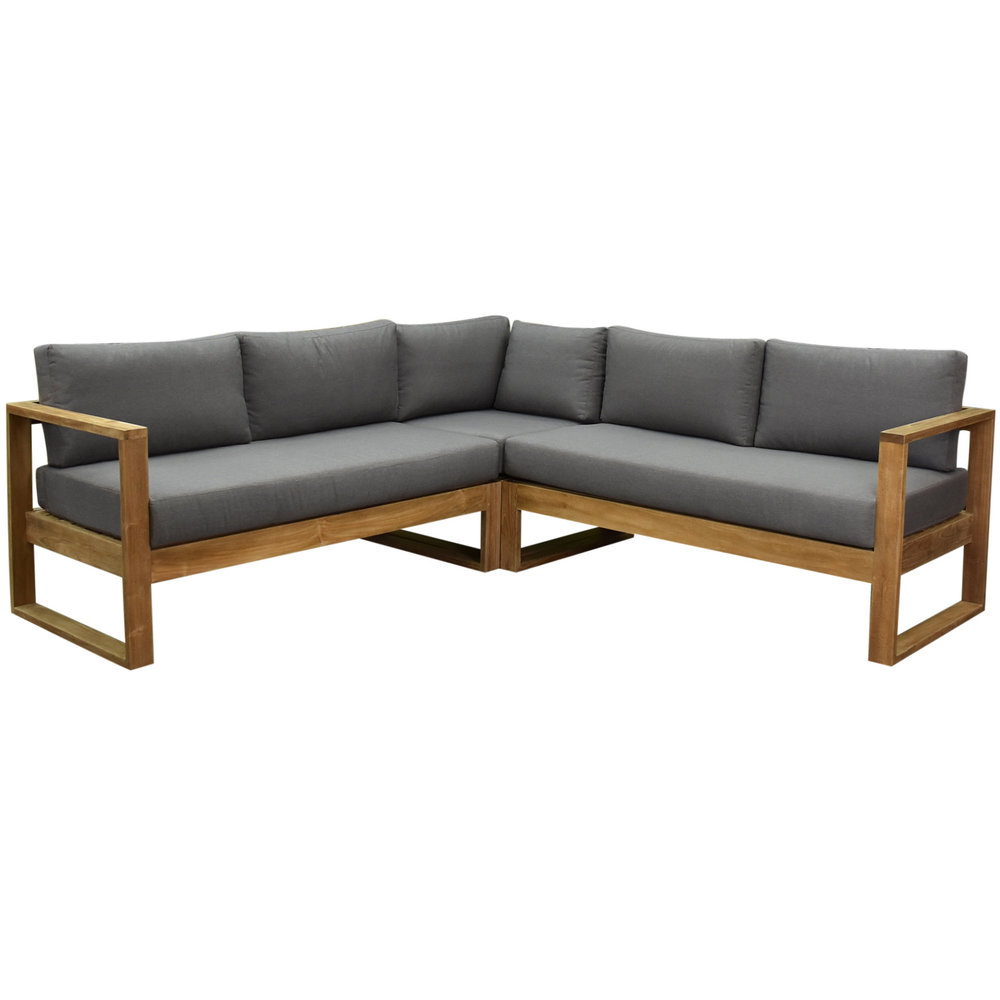 AVH-Collectie Dubai hoek loungeset 3 delig teak AVH-Collectie Dubai hoek loungeset 3 delig teak