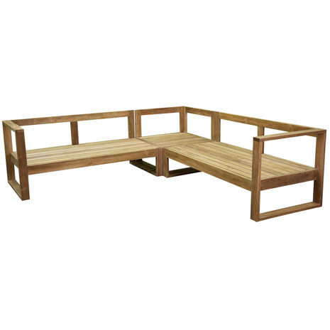 AVH-Collectie Dubai hoek loungeset 3 delig teak AVH-Collectie Dubai hoek loungeset 3 delig teak