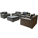 AVH-Collectie Riga loungeset 5 delig met voetenbank bruin/grijs AVH-Collectie Riga loungeset 5 delig met voetenbank bruin/grijs