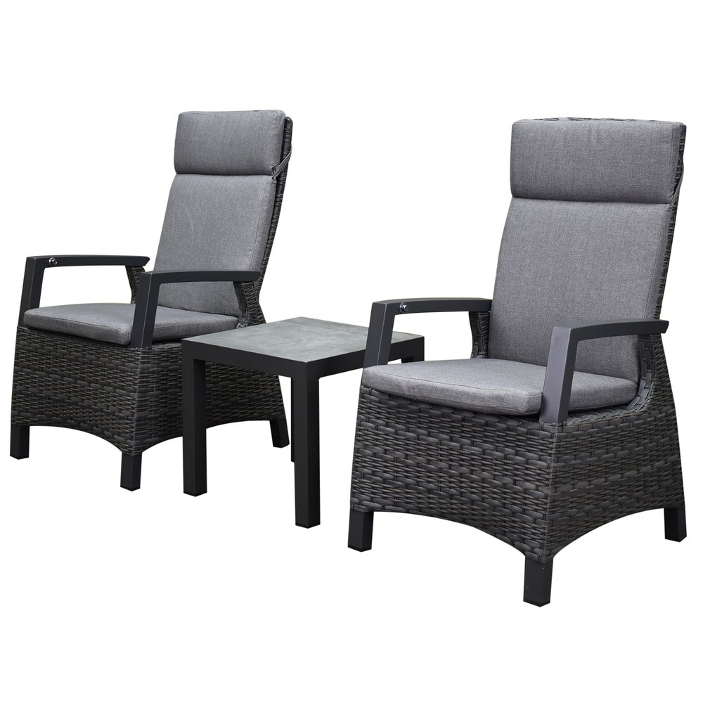 AVH-Collectie Tunis balkonset 3 delig verstelbaar antraciet AVH-Collectie Tunis balkonset 3 delig verstelbaar antraciet