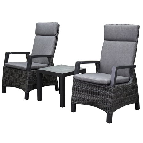 AVH-Collectie Tunis balkonset 3 delig verstelbaar antraciet AVH-Collectie Tunis balkonset 3 delig verstelbaar antraciet