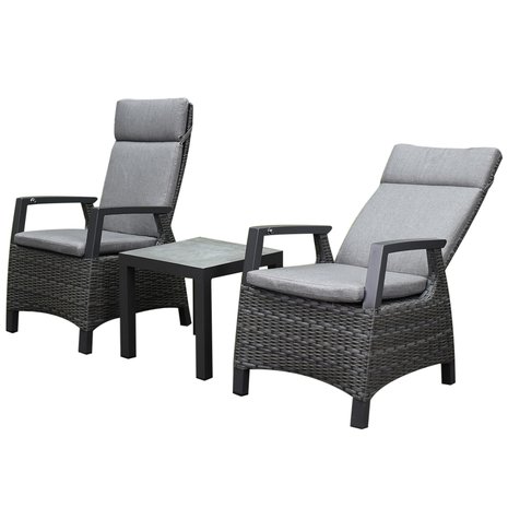 AVH-Collectie Tunis balkonset 3 delig verstelbaar antraciet AVH-Collectie Tunis balkonset 3 delig verstelbaar antraciet