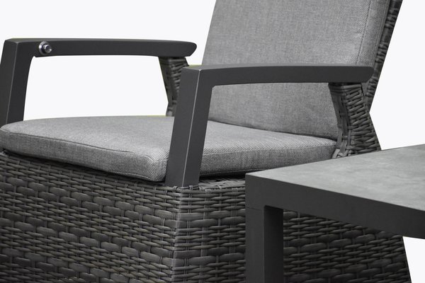 AVH-Collectie Tunis balkonset 3 delig verstelbaar antraciet AVH-Collectie Tunis balkonset 3 delig verstelbaar antraciet