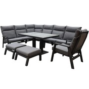 AVH-Collectie Pacific hoek dining loungeset 8 delig aluminium verstelbaar