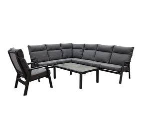 AVH-Collectie Pacific hoek loungeset 6 delig aluminium antraciet AVH-Collectie Pacific hoek loungeset 6 delig aluminium antraciet