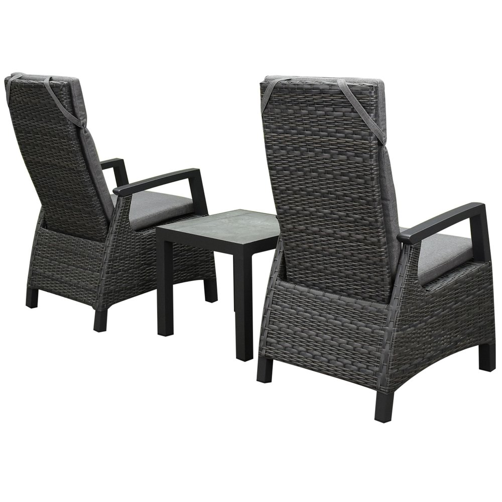 AVH-Collectie Tunis balkonset 3 delig verstelbaar antraciet AVH-Collectie Tunis balkonset 3 delig verstelbaar antraciet