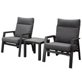 AVH-Collectie Vegas lounge balkonset 3 delig verstelbaar aluminium antraciet AVH-Collectie Vegas lounge balkonset 3 delig verstelbaar aluminium antraciet