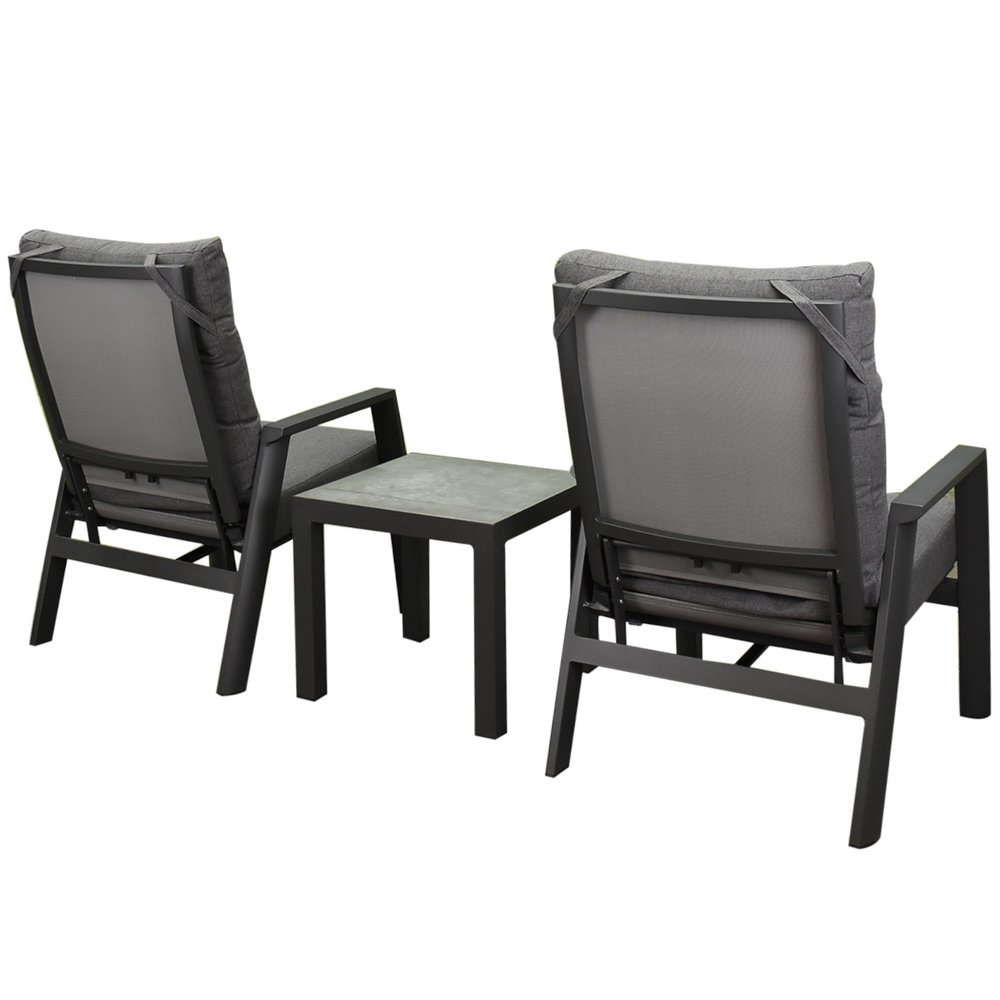 AVH-Collectie Vegas lounge balkonset 3 delig verstelbaar aluminium antraciet AVH-Collectie Vegas lounge balkonset 3 delig verstelbaar aluminium antraciet