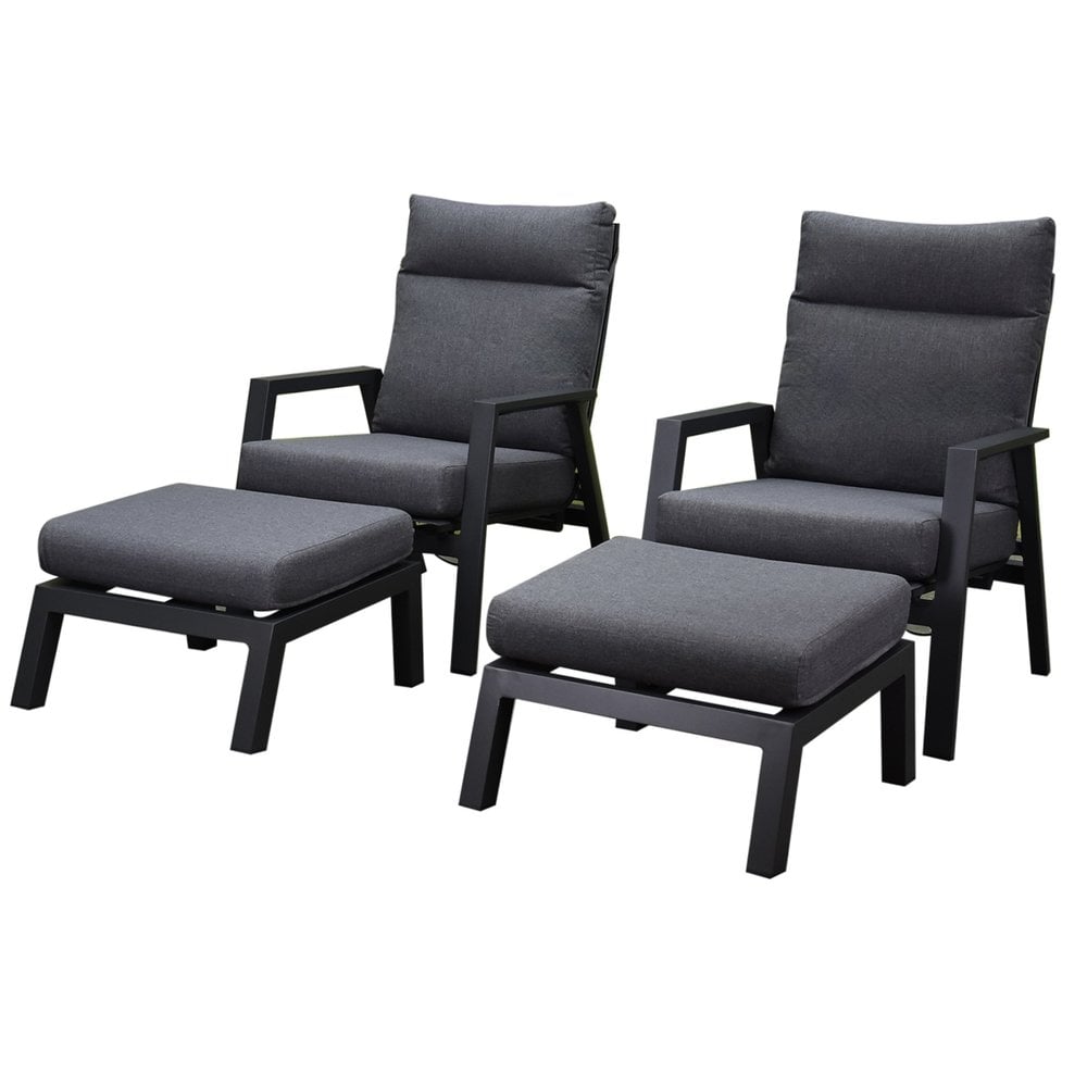 AVH-Collectie Vegas lounge balkonset 4 delig verstelbaar antraciet AVH-Collectie Vegas lounge balkonset 4 delig verstelbaar antraciet