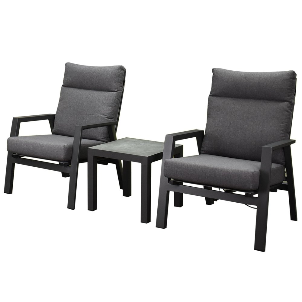 AVH-Collectie Vegas lounge balkonset 5 delig verstelbaar antraciet aluminium AVH-Collectie Vegas lounge balkonset 5 delig verstelbaar antraciet aluminium