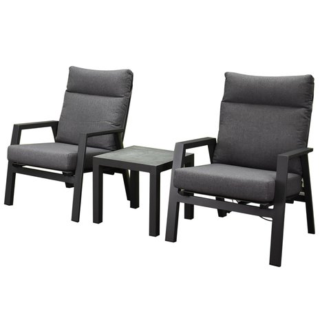 AVH-Collectie Vegas lounge balkonset 5 delig verstelbaar antraciet aluminium AVH-Collectie Vegas lounge balkonset 5 delig verstelbaar antraciet aluminium