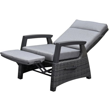 AVH-Collectie Dallas stoel bank dining loungeset 4 delig verstelbare rugleuning en voetensteun antraciet AVH-Collectie Dallas stoel bank dining loungeset 4 delig verstelbare rugleuning en voetensteun antraciet