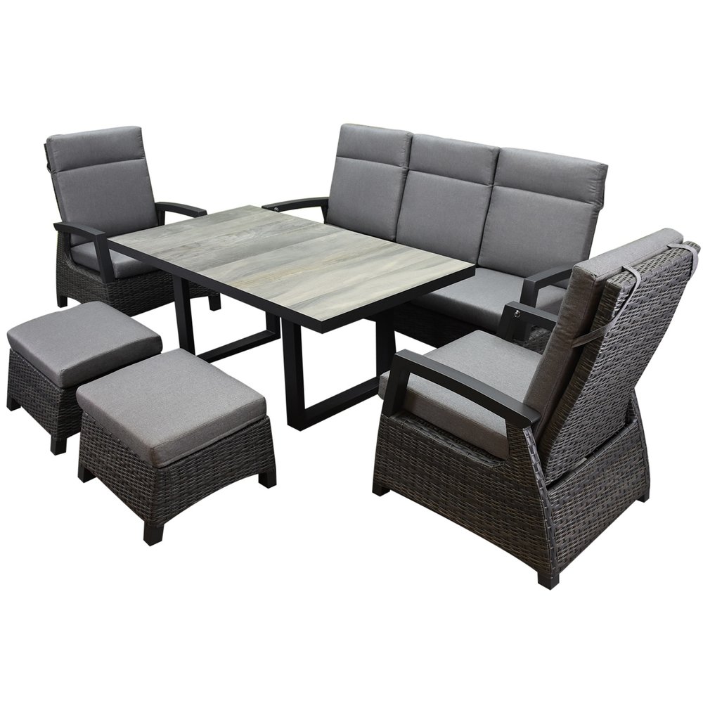 AVH-Collectie Dallas stoel bank dining loungeset 6 delig verstelbaar antraciet AVH-Collectie Dallas stoel bank dining loungeset 6 delig verstelbaar antraciet