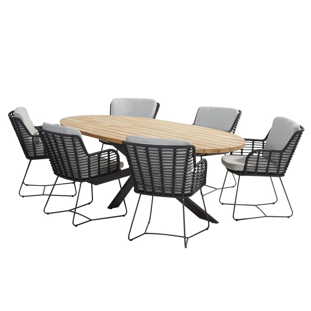 4 Seasons Outdoor Fabrice Prado dining tuinset 240x115xH75 cm 7 delig antraciet 4 Seasons Outdoor 4 Seasons Outdoor Fabrice Prado dining tuinset 240x115xH75 cm 7 delig antraciet 4 Seasons Outdoor