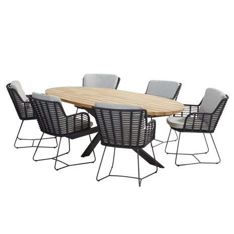 4 Seasons Outdoor Fabrice Prado dining tuinset 240x115xH75 cm 7 delig antraciet 4 Seasons Outdoor 4 Seasons Outdoor Fabrice Prado dining tuinset 240x115xH75 cm 7 delig antraciet 4 Seasons Outdoor