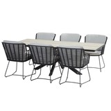 4 Seasons Outdoor Fabrice Minerva dining tuinset 220x95xH75 cm 7 delig 4 Seasons Outdoor 4 Seasons Outdoor Fabrice Minerva dining tuinset 220x95xH75 cm 7 delig 4 Seasons Outdoor