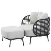 4 Seasons Outdoor Fabrice lounge balkonset 2 delig antraciet rope 4 Seasons Outdoor