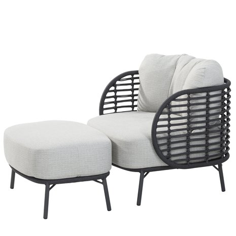 4 Seasons Outdoor Fabrice lounge balkonset 2 delig antraciet rope 4 Seasons Outdoor 4 Seasons Outdoor Fabrice lounge balkonset 2 delig antraciet rope 4 Seasons Outdoor