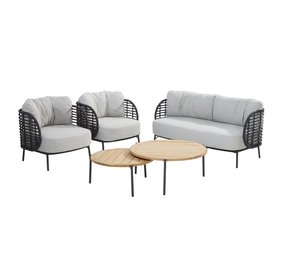 4 Seasons Outdoor Fabrice stoel bank loungeset 5 delig antraciet rope 4 Seasons Outdoor 4 Seasons Outdoor Fabrice stoel bank loungeset 5 delig antraciet rope 4 Seasons Outdoor