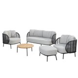 4 Seasons Outdoor Fabrice stoel bank loungeset 5 delig antraciet rope 4 Seasons Outdoor