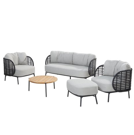 4 Seasons Outdoor Fabrice stoel bank loungeset 5 delig antraciet rope 4 Seasons Outdoor 4 Seasons Outdoor Fabrice stoel bank loungeset 5 delig antraciet rope 4 Seasons Outdoor
