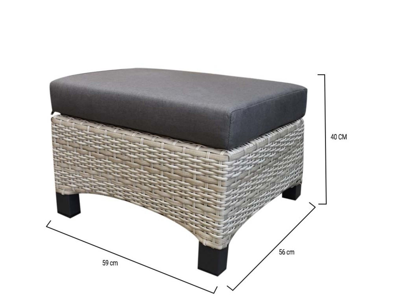 AVH-Collectie Dallas voetenbank grijs AVH-Collectie Dallas voetenbank grijs