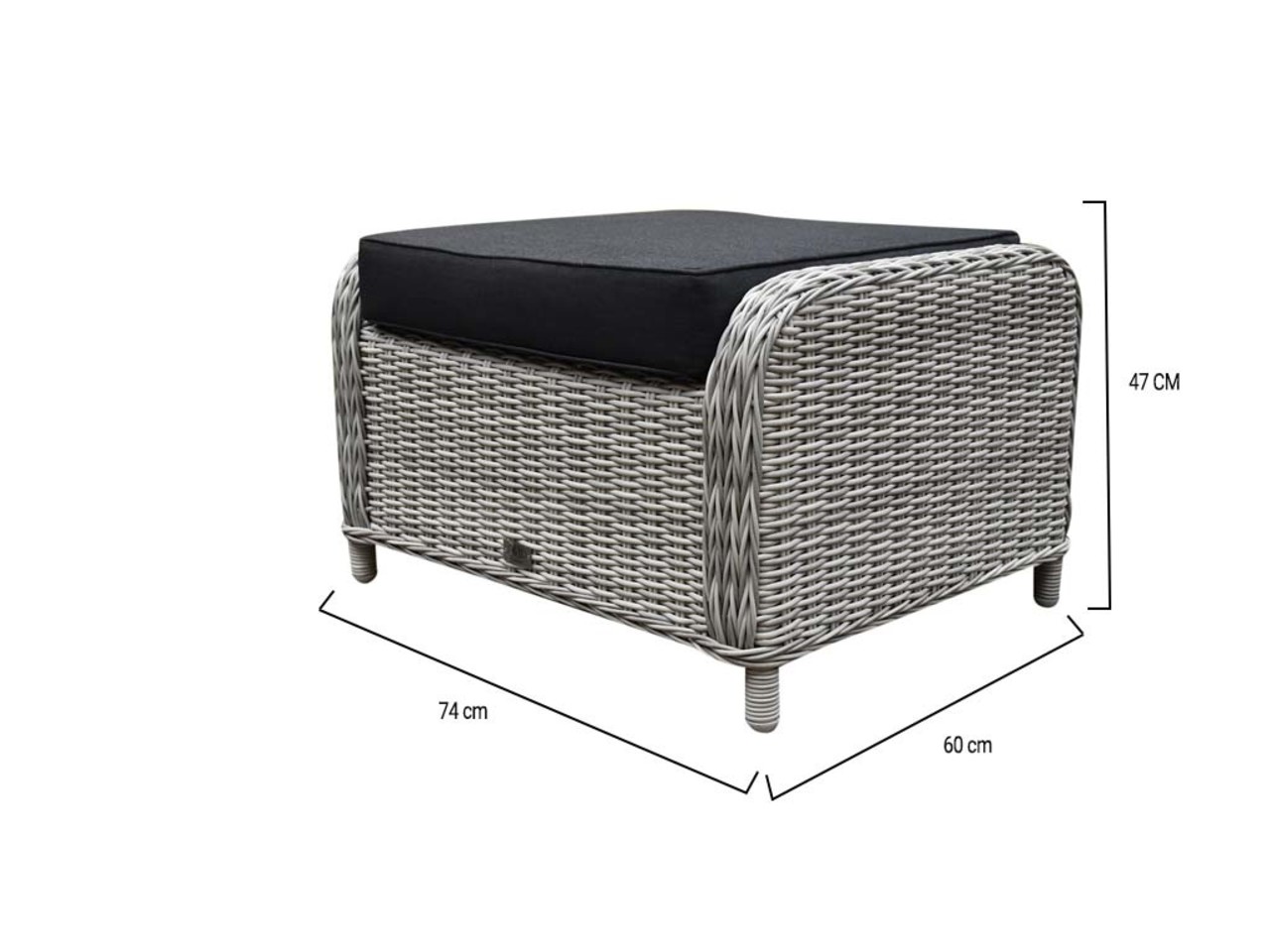 AVH-Collectie Toscane Bilbao voetenbank 60x74xH47 cm wit grijs AVH-Collectie Toscane Bilbao voetenbank 60x74xH47 cm wit grijs