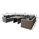 AVH-Collectie Roma U hoek dining loungeset 6-delig grijs AVH-Collectie Roma U hoek dining loungeset 6-delig grijs
