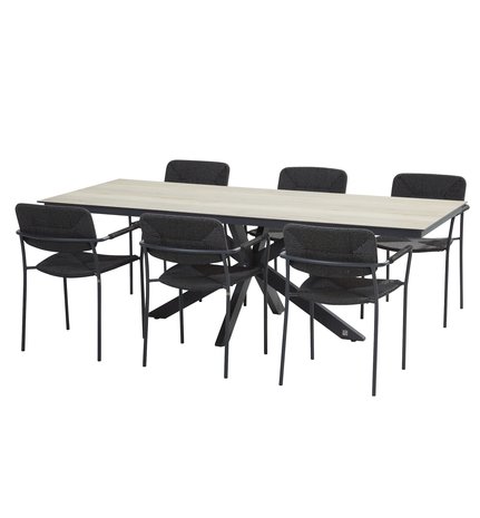4 Seasons Outdoor Bora Minerva dining tuinset 220x95xH75 cm 7 delig 4 Seasons Outdoor 4 Seasons Outdoor Bora Minerva dining tuinset 220x95xH75 cm 7 delig 4 Seasons Outdoor