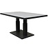 New York lounge-diningtafel 140x85xH49-72 cm in hoogte verstelbaar aluminium antraciet glass top