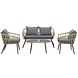 Garden Impressions Franklin stoel bank loungeset 4 delig naturel wicker Garden Impressions Franklin stoel bank loungeset 4 delig naturel wicker