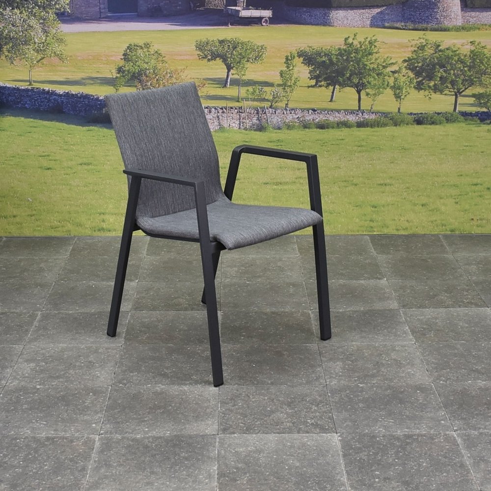 AVH-Collectie Nancy dining tuinstoel stapelbaar antraciet aluminium textileen AVH-Collectie Nancy dining tuinstoel stapelbaar antraciet aluminium textileen