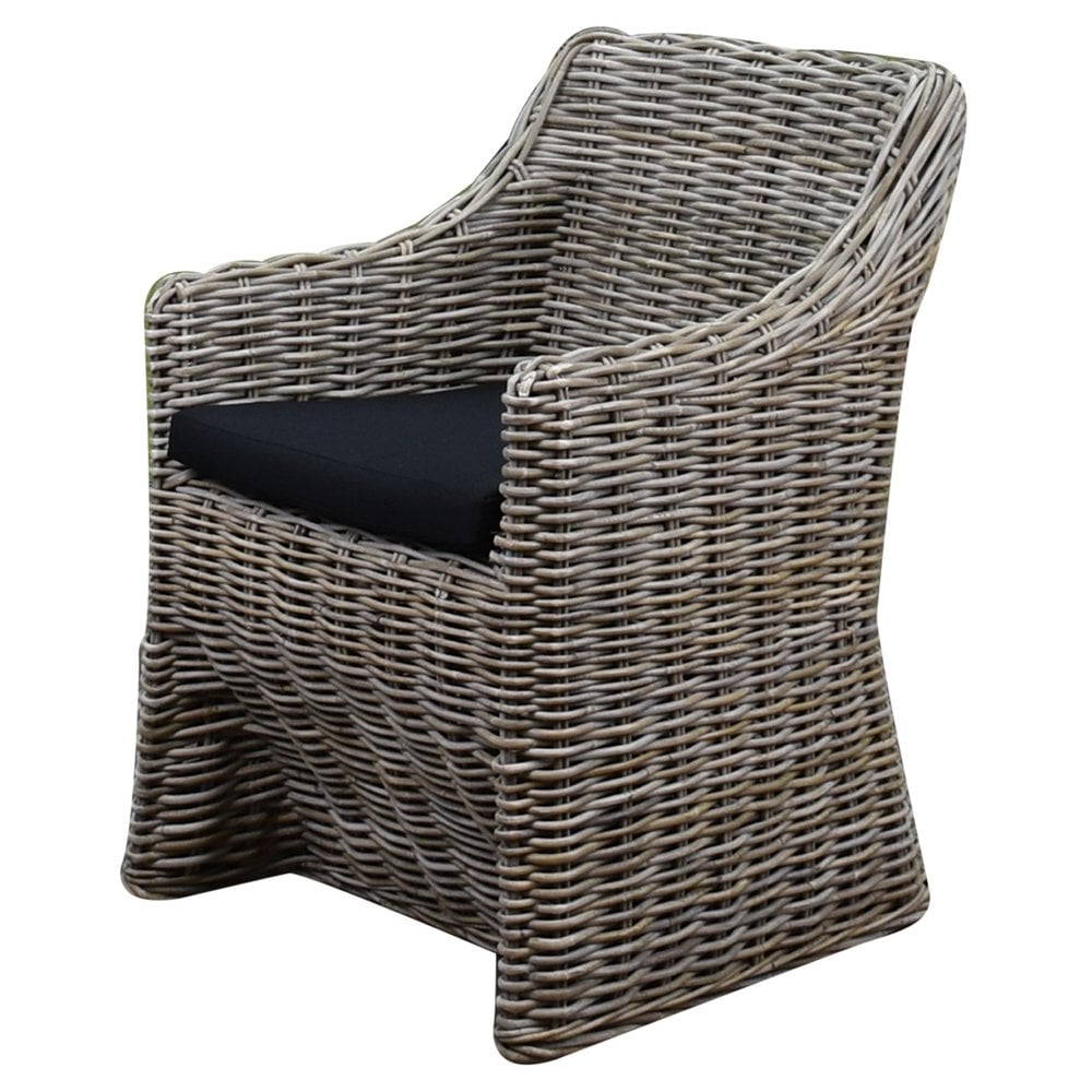AVH-Collectie Kursi Louise dining tuinstoel naturel rotan - olefin black AVH-Collectie Kursi Louise dining tuinstoel naturel rotan - olefin black