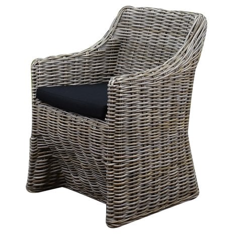 AVH-Collectie Kursi Louise dining tuinstoel naturel rotan - olefin black AVH-Collectie Kursi Louise dining tuinstoel naturel rotan - olefin black