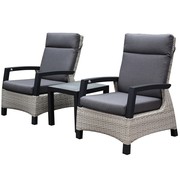 AVH-Collectie Dallas lounge balkonset 3 delig verstelbaar grijs