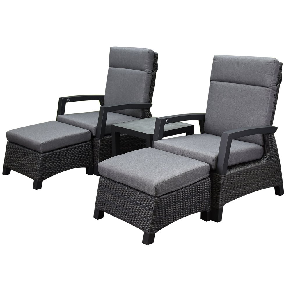 AVH-Collectie Dallas lounge balkonset 5 delig verstelbaar antraciet AVH-Collectie Dallas lounge balkonset 5 delig verstelbaar antraciet