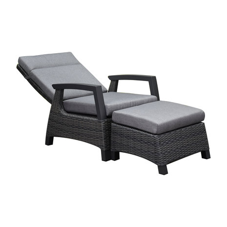 AVH-Collectie Dallas lounge balkonset 5 delig verstelbaar antraciet AVH-Collectie Dallas lounge balkonset 5 delig verstelbaar antraciet