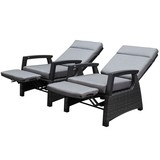 AVH-Collectie Dallas lounge balkonset 2 delig verstelbare rugleuning en voetenbank antraciet AVH-Collectie Dallas lounge balkonset 2 delig verstelbare rugleuning en voetenbank antraciet