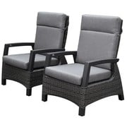 AVH-Collectie Dallas lounge balkonset 2 delig verstelbaar antraciet