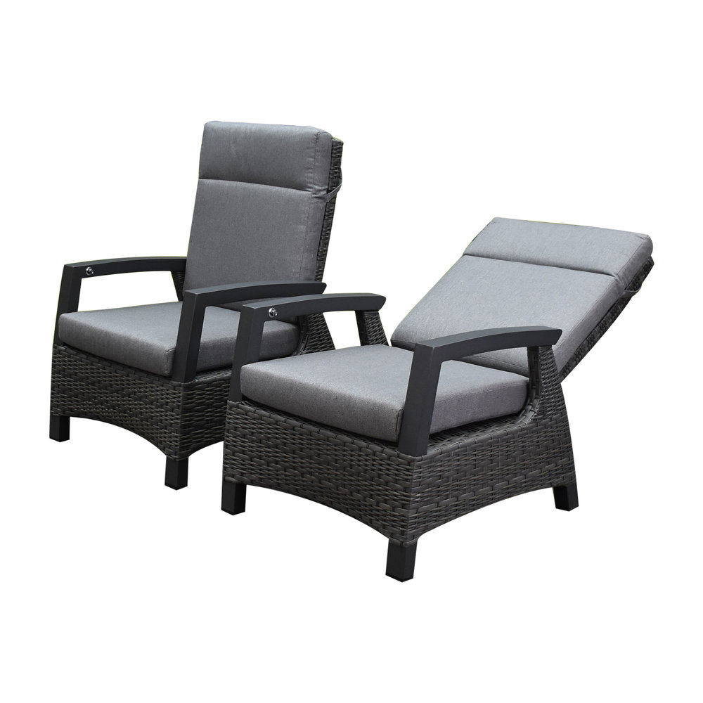 AVH-Collectie Dallas lounge balkonset 2 delig verstelbaar antraciet AVH-Collectie Dallas lounge balkonset 2 delig verstelbaar antraciet