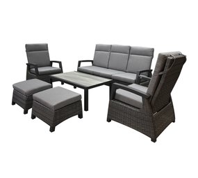 AVH-Collectie Dallas stoel bank loungeset 6 delig verstelbaar antraciet AVH-Collectie Dallas stoel bank loungeset 6 delig verstelbaar antraciet