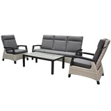 AVH-Collectie Dallas stoel bank loungeset 4 delig verstelbaar grijs AVH-Collectie Dallas stoel bank loungeset 4 delig verstelbaar grijs