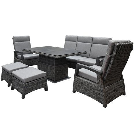 AVH-Collectie Dallas stoel bank loungeset 6 delig verstelbaar antraciet AVH-Collectie Dallas stoel bank loungeset 6 delig verstelbaar antraciet